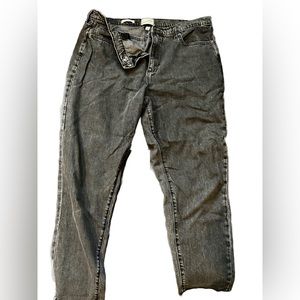 Gray Boyfriend Oversized Denim Jeans